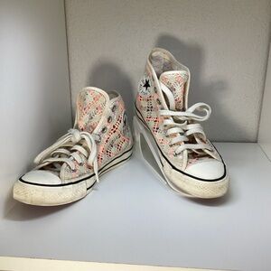 Converse Chuck Taylor All Star Hi Boho Crochet High Top Sneakers Size 8.5